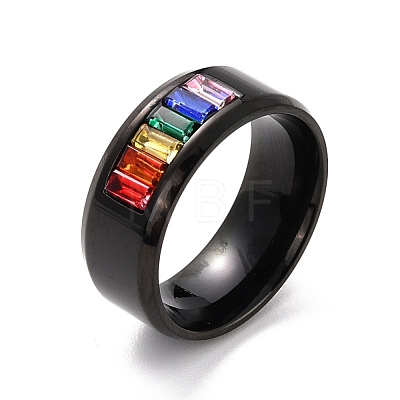 Rainbow Pride Finger Ring RJEW-M140-02EB-1