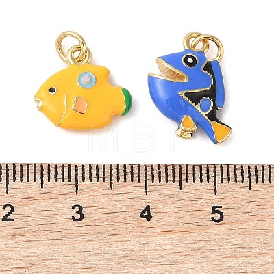 Rack Plating Brass Enamel Pendants KK-G507-03G-1