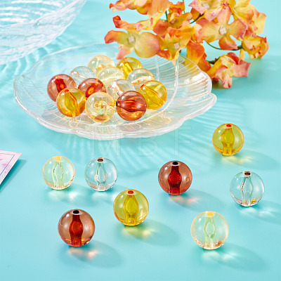 20Pcs 4 Colors Transparent Acrylic Beads MACR-TADJ0001-02B-1