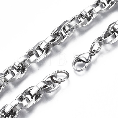 201 Stainless Steel Rope Chain Bracelet for Men Women BJEW-S057-74-1