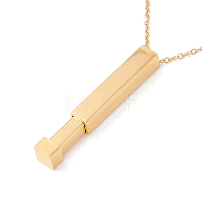 304 Stainless Steel Rectangle Bar Pendant Necklace NJEW-P262-18-1