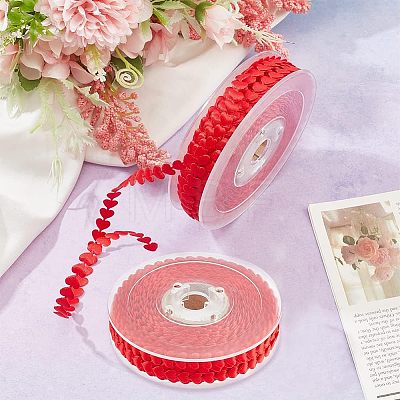 Polyester Heart Ribbon OCOR-WH0079-04A-1