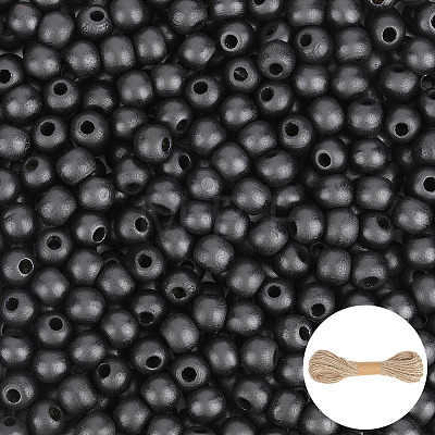 600Pcs Dyed Natural Wood Beads WOOD-PA0001-68B-1