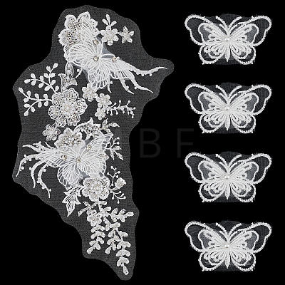 4Pcs Cotton Lace Clothing Patches PATC-FG0003-84-1