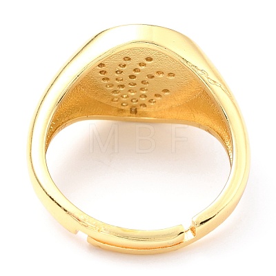 Adjustable Real 18K Gold Plated Brass Enamel Finger Ringss RJEW-L071-34G-1
