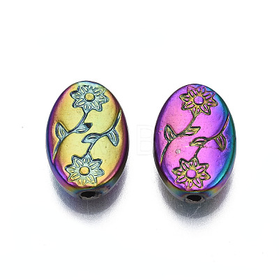 Rack Plating Rainbow Color Alloy Beads PALLOY-S180-345-1