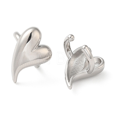 Rack Plating Brass Heart Cuff Earrings for Women EJEW-Z019-12P-1