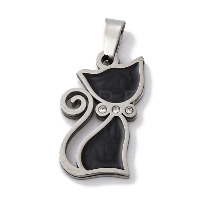 201 Stainless Steel Enamel Pendants STAS-Q342-16P-02-1