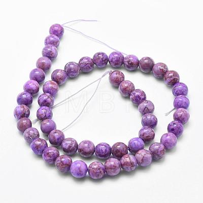 Natural Marble Beads Strands G-K211-10mm-G-1