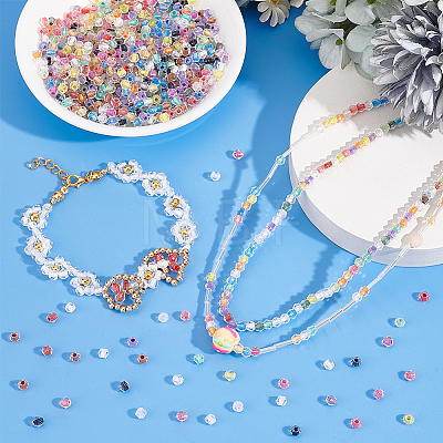 10 Set 10 Colors Transparent Glass Beads GLAA-PH0003-34-1