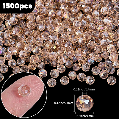 1500Pcs Electroplate Glass Beads EGLA-PA0001-44A-02-1