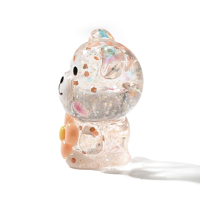 Transparent Resin Little Bear Ornament RESI-S015-01A-1