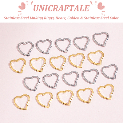 Unicraftale 40Pcs 2 Colors 304 Stainless Steel Linking Rings STAS-UN0041-27-1