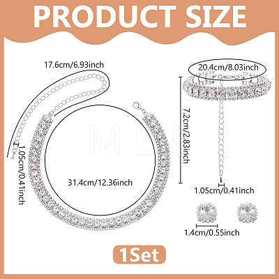 1 Bag Alloy Rhinestone Jewelry Sets SJEW-UN0001-27S-1