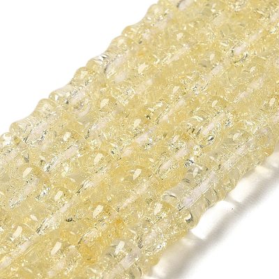 Transparent Crackle Glass Beads Strands GLAA-D025-01D-1