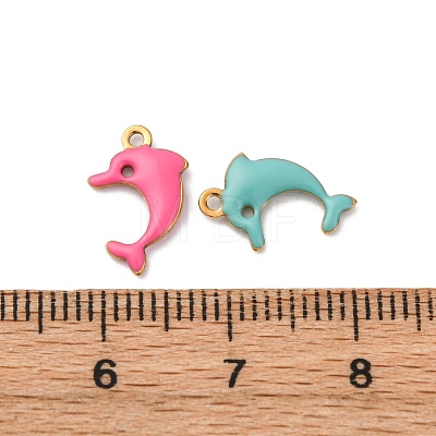 304 Stainless Steel Enamel Charms STAS-Q363-14C-G-1