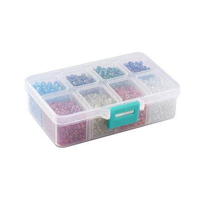 1 Box 6/0 Glass Seed Beads Transparent Colours Rainbow DIY Loose Spacer Mini Spacers SEED-X0050-4mm-09-1