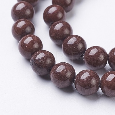 Natural Mashan Jade Round Beads Strands G-D263-8mm-XS14-1
