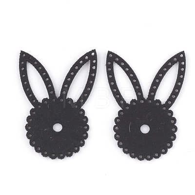 PU Leather Bunny Fabric Beads FIND-T020-058-1