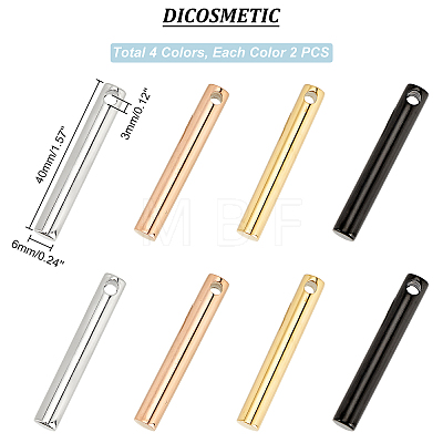 8Pcs 4 Colors Ion Plating(IP) 304 Stainless Steel Charms STAS-DC0008-34-1