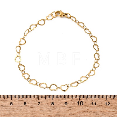 304 Stainless Steel Heart Link Bracelets BJEW-I191-01-1