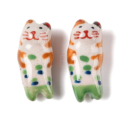 Hand-Painted Porcelain Beads X-PORC-R001-01F-1