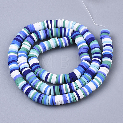 Handmade Polymer Clay Beads Strands X-CLAY-R089-6mm-088-1