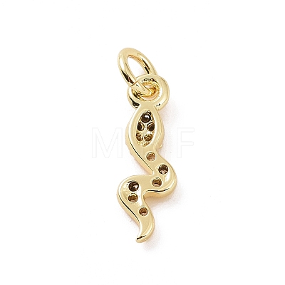 Brass Micro Pave Cubic Zirconia Charms KK-C012-27G-1