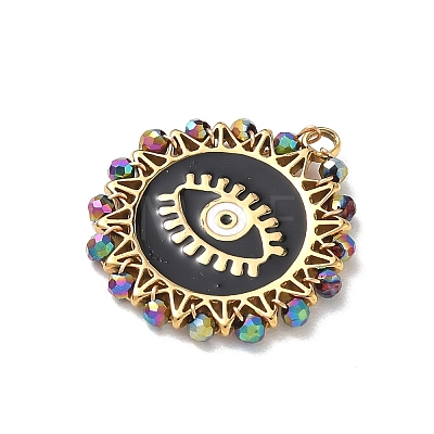 304 Stainless Steel Enamel Pendants STAS-P453-15G-01-1