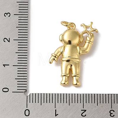 Rack Plating Brass Micro Pave Clear Cubic Zirconia Pendants KK-B092-40G-1