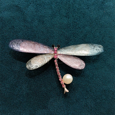 Dragonfly Alloy Rhinestone Brooches PW-WGB100C-01-1
