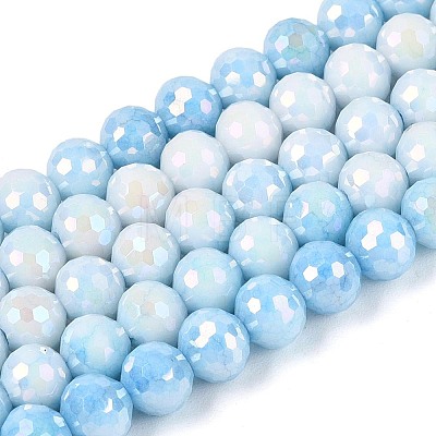 Anti-Tarnish Electroplate Glass Beads Strands GLAA-N056-6mm-10-1