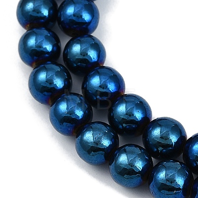 Electroplated Synthetic Magnetic Hematite Beads Strands G-G174-L01-07-1