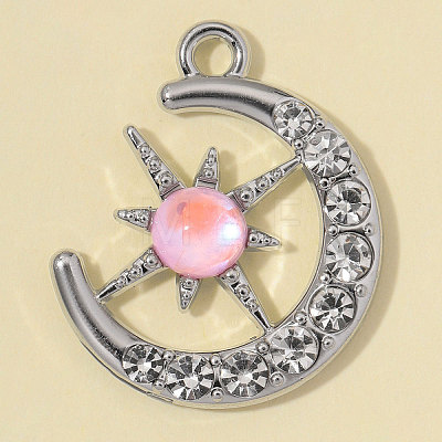 Zinc Alloy with Crystal Rhinestone & Resin Pendants RB-OY001-86P-1