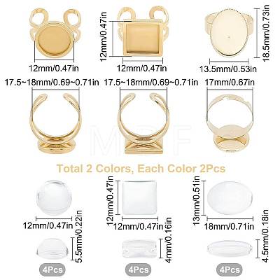 DIY Blank Dome Finger Ring Making Kit DIY-SC0021-11-1
