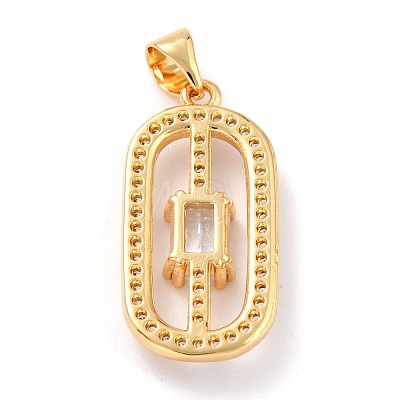 Real 18K Gold Plated Brass Micro Pave Cubic Zirconia Pendants ZIRC-L100-083G-01-1