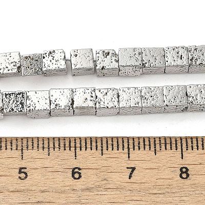 Electroplated Natural Lava Rock Beads Strands G-L606-E02-01A-1