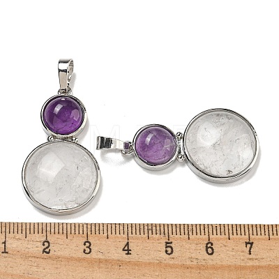 Natural Quartz Crystal & Natural Amethyst Pendants G-G147-06P-02-1