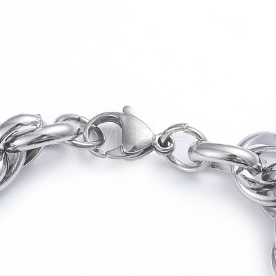 304 Stainless Steel Rope Chain Bracelets BJEW-L673-003-P-1