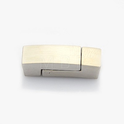 Mixed Styles Glazed or Matte Rectangle 304 Stainless Steel Magnetic Necklace Clasps STAS-I011-17B-1