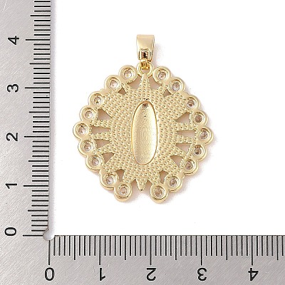 Brass Cubic Zirconia Pendants KK-Z050-09G-01-1