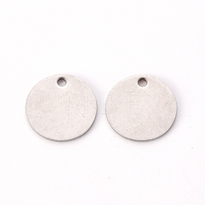 Non-Tarnish 201 Stainless Steel Stamping Blank Tag Pendants STAS-T058-12mm-P-1
