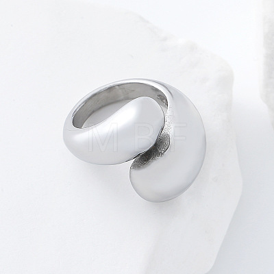 304 Stainless Steel Cuff Open Rings for Women AP0200-2-1