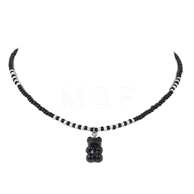 Glass Beaded Necklaces Set NJEW-JN04635-1