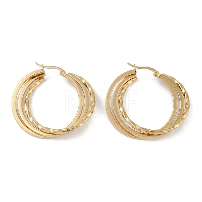 PVD Vacuum Plating 201 Stainless Steel Hoop Earrings EJEW-I309-51B-G-1