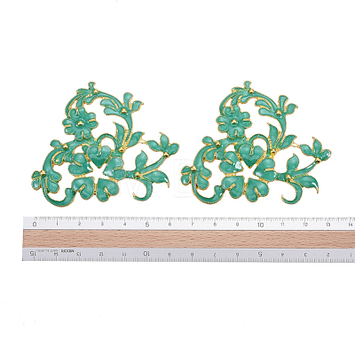 Chinese Style Alloy Enamel Chandelier Components Links X-ENAM-E329-64A-G-1