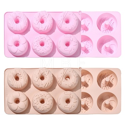 2Pcs 2 Colors Donut Baking Silicone Molds ST-CJ0043-081-1