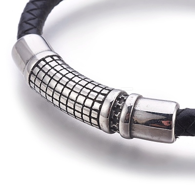 Leather Braided Cord Bracelets BJEW-E350-03A-1