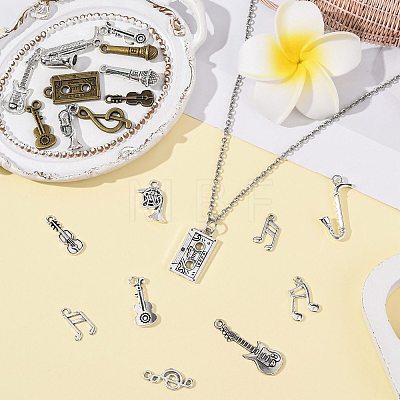 60Ps 20 Styles Musical Theme Tibetan Style Alloy Pendants FIND-FS0005-05-1
