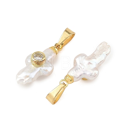 Natural Baroque Keshi Pearl Pendants PALLOY-JF06012-1